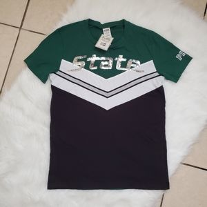 VS PINK MSU Spartans Sequin Shirt